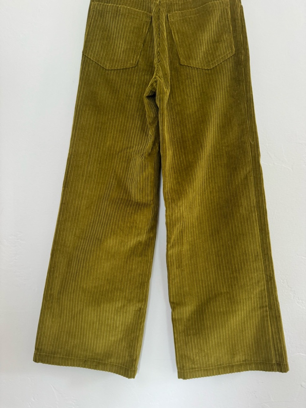 Sezane Le Crop Trousers Meadow Green High Rise Corduroy Pants Wide Leg - Picture 10 of 16